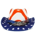 thumbnail image 2 of Unisex Painted USA Flag Star Studded Patriotic Cowboy Western Hat, 2 of 8