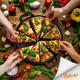 thumbnail image 6 of NutriChef NCCIPD - 14'' Cast Iron Pizza/Baking Pan - Steel Pizza Cooker with Easy Grip Handles, Deep Stone for Oven or Griddle for Gas, Induction, Grilling, & Oven, Includes 2 Silicone Handles, 6 of 7