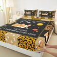 thumbnail image 3 of Feelyou Kawaii Cartoon Dog Queen Sheet Sets, Rustic Sunflower Flat Sheet, Patchwork Plaid Queen Fitted Sheet, Microfiber Bedroom Decor, 4 Pieces, 3 of 7