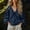 c01Blue, variant on LNWUY Women's Puff Long Sleeve Shirt Solid Color Pleated V Neck Blouse Casual Loose Fit Summer Elastic Shirts Blue M
