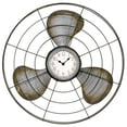 thumbnail image 1 of LaCrosse 404-3942 16.5" Metal Fan Quartz Analog Clock, Gray, 1 of 10