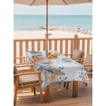 thumbnail image 2 of Outdoor Tablecloth with Umbrella Hole for Patio/Picnic/Party/Camping, Blue Coastal Waterproof Table Cloth Rectangle Table Cover Washable, Summer Beach Starfish Weeping Eucalyptus Ombre (52"x 70"), 2 of 8