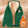 thumbnail image 2 of Halloween Womens Hoodies Unisex Casual Graphic Zip Up Sweatshirt Long Sleeve Pullover Tops With Pockets Fleece Lined Warm Fit Green M, 2 of 3