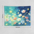 thumbnail image 3 of Watercolor Night Glow Wildflower Tapestry, Teal-to-Navy Blue Gradient Background Art Tapestry, Aesthetic Whimsical Decor for Bedroom Living Room, 40x30in, 3 of 7