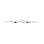 Men's Silver-Tone Stainless Steel 2.3MM Rope Link 24 Chain Necklace - Brilliance Fine Jewelry
