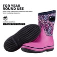 thumbnail image 3 of HISEA Kids Rain Boots for Boys Girls, Waterproof Insulated Rubber Neoprene Boots, Seamless Outdoor Boots with Handles Rainboot Mud Boots for Rain, Snow, Winter and Muck, Size 7BK Fuchsia Floral, 3 of 7