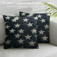 thumbnail image 3 of GOSMITH  Soft Chenille Decorative Patriotic Throw Pillow Cover Case Geometric Stars July 4th Accent Square Cushion Cover Case Sham for Couch Sofa Bed Car Blue, 3 of 5