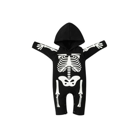 

Infant Baby Halloween Outfit My First Halloween Hoodie Romper Bodysuit One Piece Long Sleeve Hooded Fall Jumpsuit