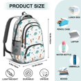 thumbnail image 5 of White Cartoon Dinosaurs Palm Trees Pattern Cute School Backpack Bag with Padded Back and Adjustable Shoulder Straps 16.9 X 12.6 X 5.9 Inches, 5 of 5