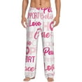 thumbnail image 2 of Kdxio Breast Cancer Pink Ribbons Awareness (2) Print Men's Sleep Pajama Pant Lounge Pants with Pockets, 2 of 8