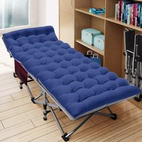 NAIZEA Folding Bed Cot with 2 Sided Mattress, 75" Portable Folding Sleeping Cot Guest Bed for Adult, Camping Bed Cot with Carry Bag