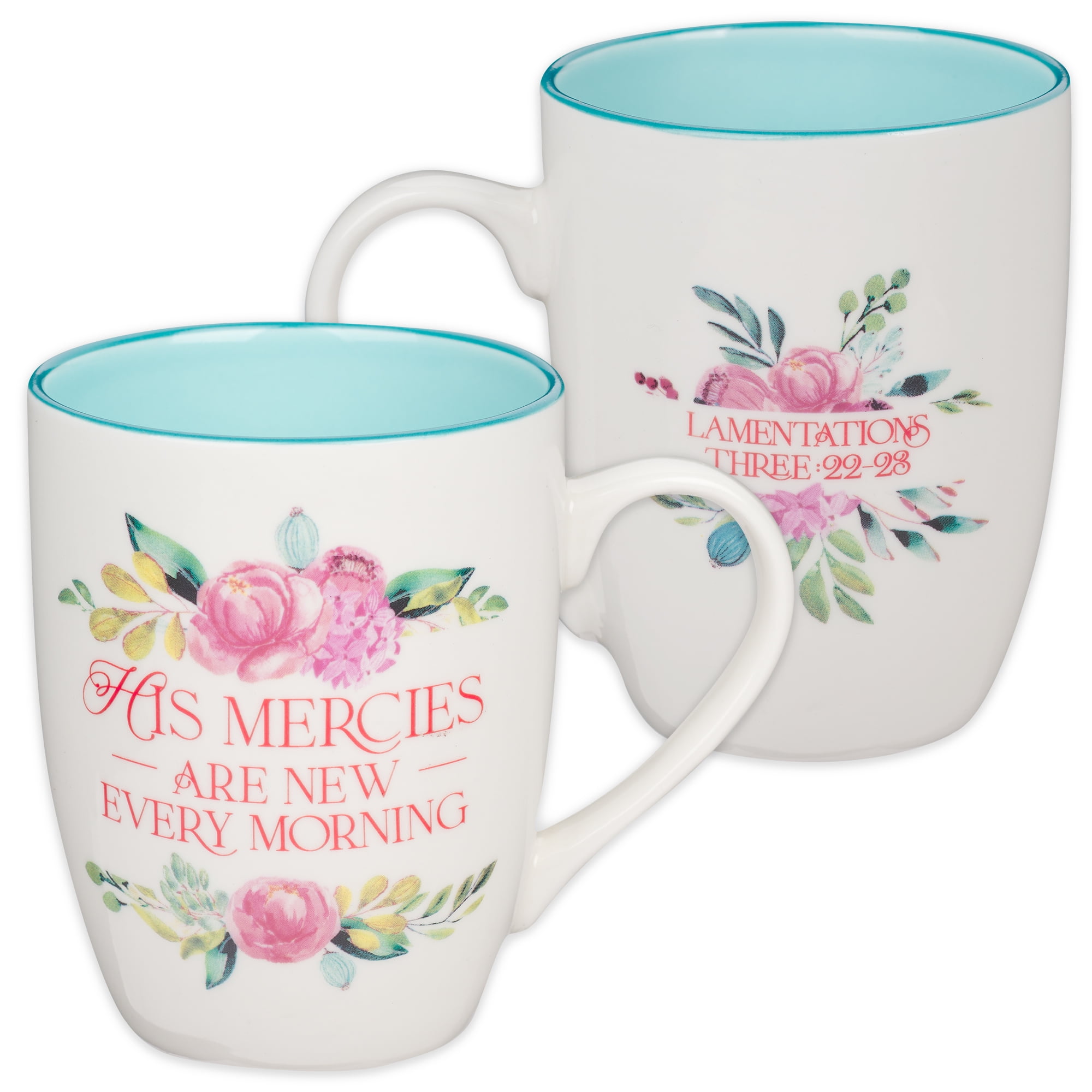 Santa Barbara Design Studio That's All White & Teal Ceramic Coffee