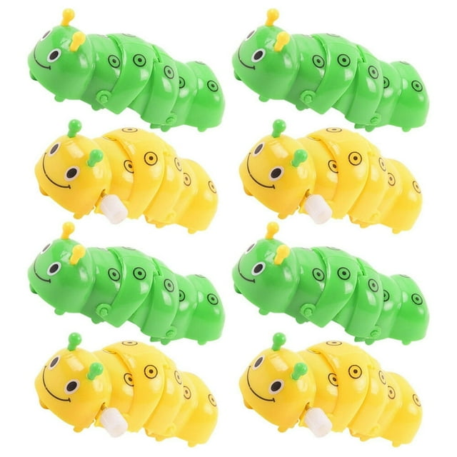 CHUANK 8Pcs Wind-up Caterpillar Plaything Children Educational Plaything (Random Color)