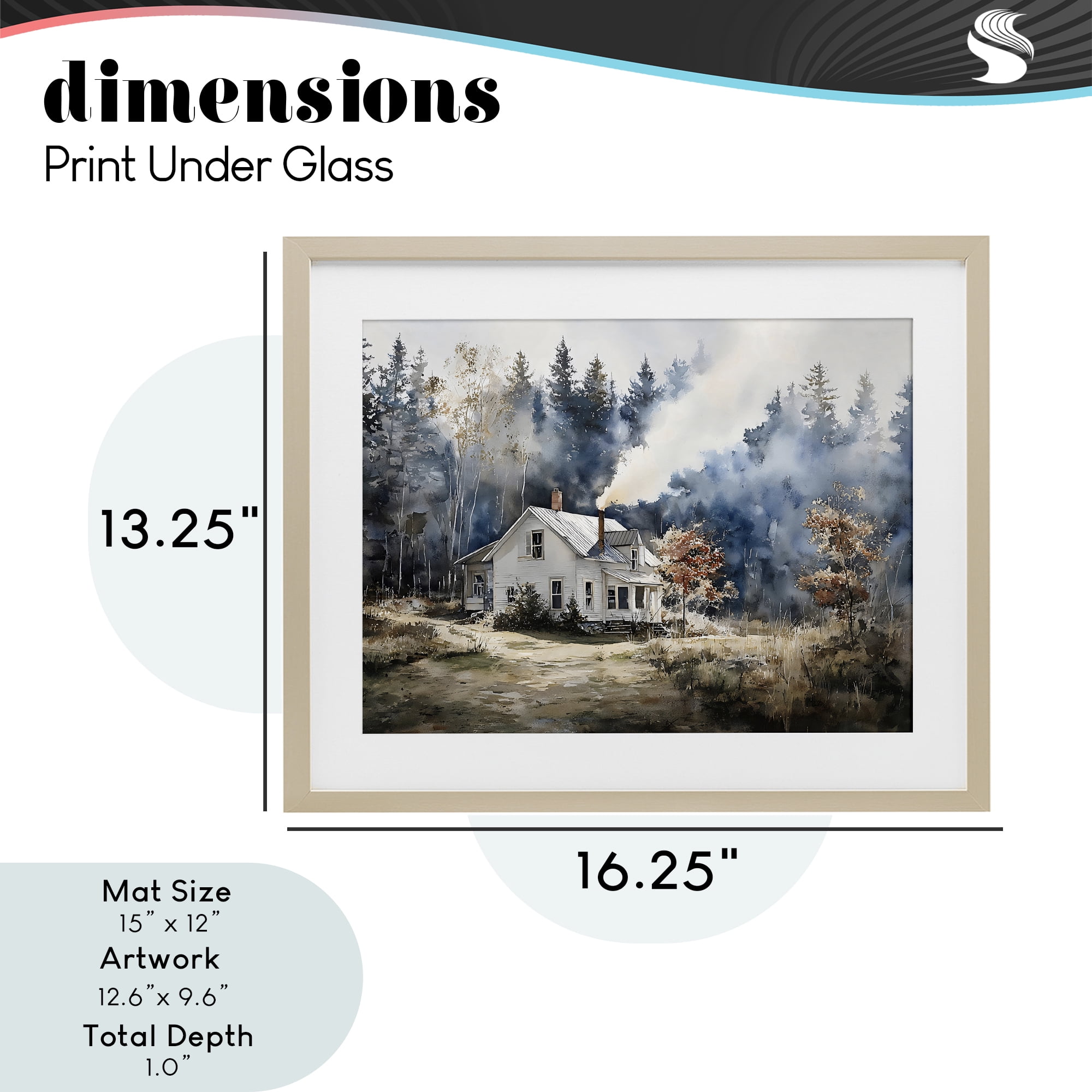 Stupell Industries Indigo Smoke at Woodland Cottage Birch Framed Print Under Glass, design by Franklyn Gregory