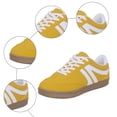thumbnail image 5 of Rokment Womens Low Top Fashion Sneakers Running Walking Shoes Vintage Color Block Suede Skate Flat Spring Fall Comfortable Casual Tennis Shoes Rubber Sole Yellow Size 7.5, 5 of 7