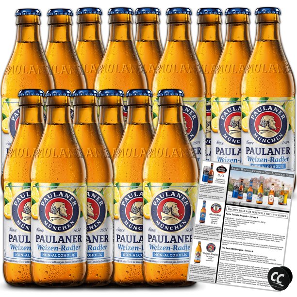 Paulaner Weizen Radler Non Alcoholic Beer 15 Pack, Award Winning Beer from Munich Germany, 11