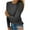 Dark Gray-1, variant on Moocorvic Long Sleeve Shirts for Women Plus Size Women Solid Floral Lace O-Neck Asymmetric Three Quarter Tops Blouse