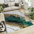 thumbnail image 3 of European Style Area Rugs, Gold Glitter White Marble Hallway Carpet, Modern Washable Non-Slip Soft Comfortable Rug for Bedroom Living Room Study Playing Home Decor Mats 4ft x 8ft, 3 of 6