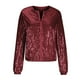 thumbnail image 5 of Chaqueta informal de lentejuelas de manga larga sin capucha para mujer de Augper, 5 of 7