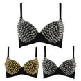 thumbnail image 4 of MVRLSH Jelly Bras For Women Womens Full Studded Metal Dance Strapless Bra Nightclub Outfit Removable Straps Silver S-Xxl, 4 of 7