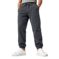 thumbnail image 3 of Mens Athletic Sweatpants with Pockets Drawstring Waist Casual Baggy Fleece Joggers Running Workout Track Pants Dark Gray 3XL, 3 of 10