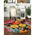 thumbnail image 5 of Unique Loom Lyon Collection Area Rug - Kennedy (6' 1" Round Black/Green), 5 of 7