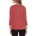 thumbnail image 3 of Buffalo David Bitton Womens Mercer Crew Neck Striped Blouse, 3 of 3