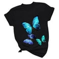 thumbnail image 4 of Dihao Graphic Tees for Women Clearance Plus Size Women's Shirt Tees Short Sleeve Fall T Shirt Butterfly Print Shirt Gift Tops Blouse Gift for Women, 4 of 6