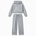 thumbnail image 4 of Zuwimk Toddler Boy Girls Sweatsuit Long Sleeve Hoodie Sweatshirt and Jogger Pants 2PC Sets Fall Clothes Outfit(T044-Grey), 4 of 6