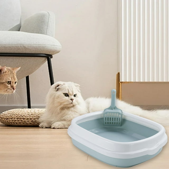 Fournitures pour Animaux Bac à Litière Semi-Fermé Toilette pour Chat avec Litière pour Chat Bac à Litière