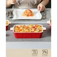thumbnail image 4 of Casserole Dishes for Oven, Porcelain Baking Dishes, Ceramic Bakeware , Rectangular Lasagna Pans Deep with Handles for Baking Cake Kitchen, 4 of 8