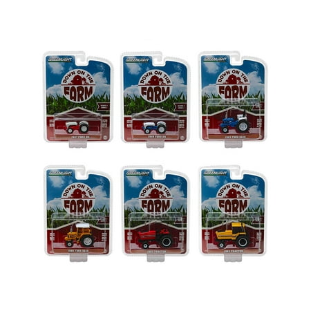 Down on the Farm Series 1 Set of 6 Tractors 1/64 Diecast Models by