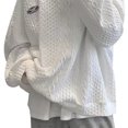 thumbnail image 4 of Top tipo gofre con cuello redondo para hombre,Top de manga larga para hombre Top informal para hombre Tops sueltos de manga larga para hombre Diseño elevado, 4 of 12