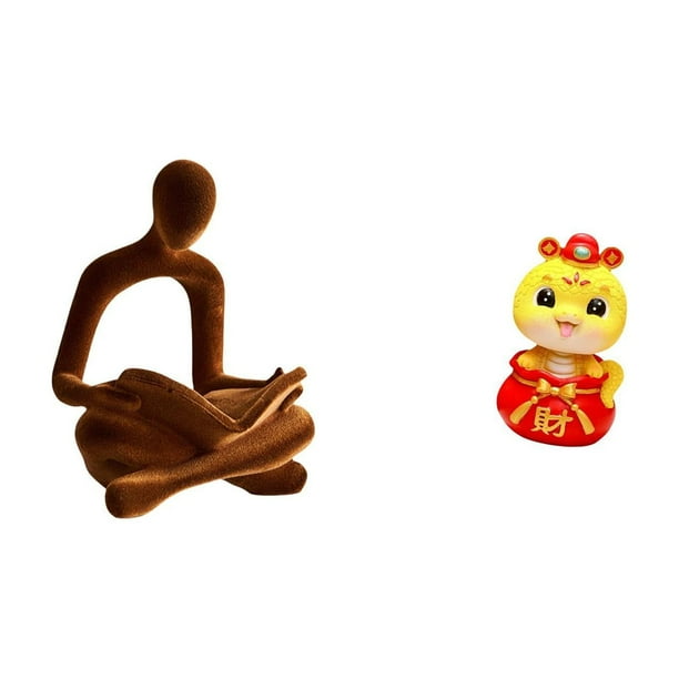 Figura del pensador abstracto,Estatua de Pensador Abstracto,Arte,Decoración para el Hogar,Figura humana decorativa para estantería de oficina coleccionable,Estatua de serpiente china,Estatua