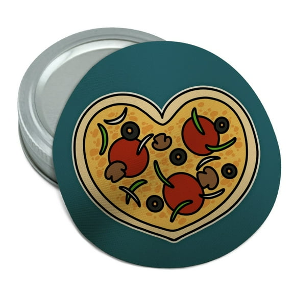 Heart Pizza Pie Love Round Rubber Non-Slip Jar Gripper Lid Opener
