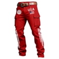 thumbnail image 4 of CONZONE Independence Day Men's Cargo Pants Straight Leg Pants for Men Trendy Buttons Patriotic Usa Flag Graphic 4Th Of July Outdoor Joggers With Pocket, 4 of 4