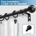 thumbnail image 2 of Urbanest Ball Single Curtain Rod Set With 8 Rings, 5/8", 28-48", Black, 2 of 6