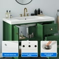 thumbnail image 5 of Dextrus 36'' Modern Bathroom Vanity with Resin Basin, Freestanding Bathroom Storage Cabinet with Drawers & Doors, Green, 5 of 10
