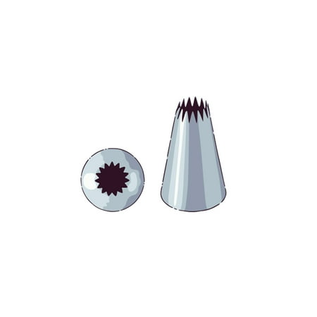 Star Tip - Pastry Tek Stainless Steel #21 Open Star Piping Tip - 3/4