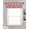 thumbnail image 3 of Red Valentine's Day Linen Curtain Valance for Bedroom/Bathroom/Kitchen/Office/Living/Dining Room Window,Red Lip Prints Love Heart Black Striped Rod Pocket Topper Decorative Cafe Drapes Panel 54"x18", 3 of 6