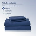 thumbnail image 5 of JELLYMONI 4 Pieces Cooling Twin Sheets Set, Microfiber & Bamboo Sheet Set, Breathable & Wrinkle Free - 16" Deep Pockets Bedding Sheets & Pillowcases,Dark Blue, 5 of 7