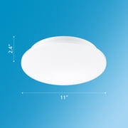 Philips LED 90-Watt 11 Slim Drum Ceiling Light, Frosted Daylight, Dimmable, Flush Mount (1-Pack)