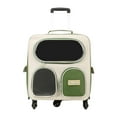 thumbnail image 1 of Mochila transportadora para gatos con carrito y ruedas, material de nailon, de malla lateral ergonómica, plegable, impermeable, manos libres. Verde, 1 of 8