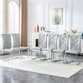 thumbnail image 4 of NEW Set Of 4,Retro Alligator Skin Upholstered Dining Chairs,With Crystal Buckle Design And Faux Leather Design,A Touch Of Elegance And Mystery To The Dining Area,Electroplated Metal Bow Leg, 4 of 10