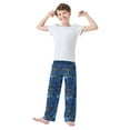 thumbnail image 3 of Wobogo Christmas Gift Elements Blue Swirled Waves Long Pajama Pants Bottoms Soft Sleepwear with Pockets, 3 of 9
