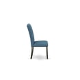 thumbnail image 3 of East West Furniture 11-Pieces Kitchen Table Set - A Butterfly Leaf Double Pedestal Dinner Table and 10 Blue Linen Fabric Dining Chairs with Button Tufted Back - Antique Walnut Finish, 3 of 11