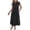 Black, variant on MOJOGO Dresses for Women Short Sleeve Round Neck Midi Dress Summer Pleated Dress with Pockets A Line Casual Dress Black M