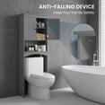 thumbnail image 5 of Bealife Over The Toilet Storage Cabinet with Open Shelf, Organizer with Adjustable Shelf and Double Doors,Over The Toilet Storage Shelf Free Standing (Grey), 5 of 18