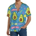 thumbnail image 3 of KLL Avocado Work Out Print Men's Shirt Short Sleeve Button Down Summer Cuba Beach Shirts- Medium, 3 of 7