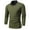 Army Green, variant on PuLe Rugby Shirt Men's Knit Shirt Long Sleeve Quarter Sweater Casual Golf Shirts Vintage Striped Collar ﻿ ﻿